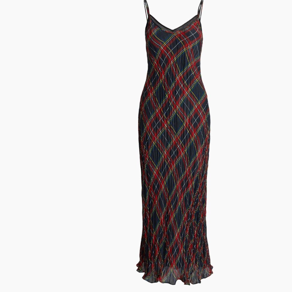 Polo Ralph Lauren Check Slip Midi-Dress XS